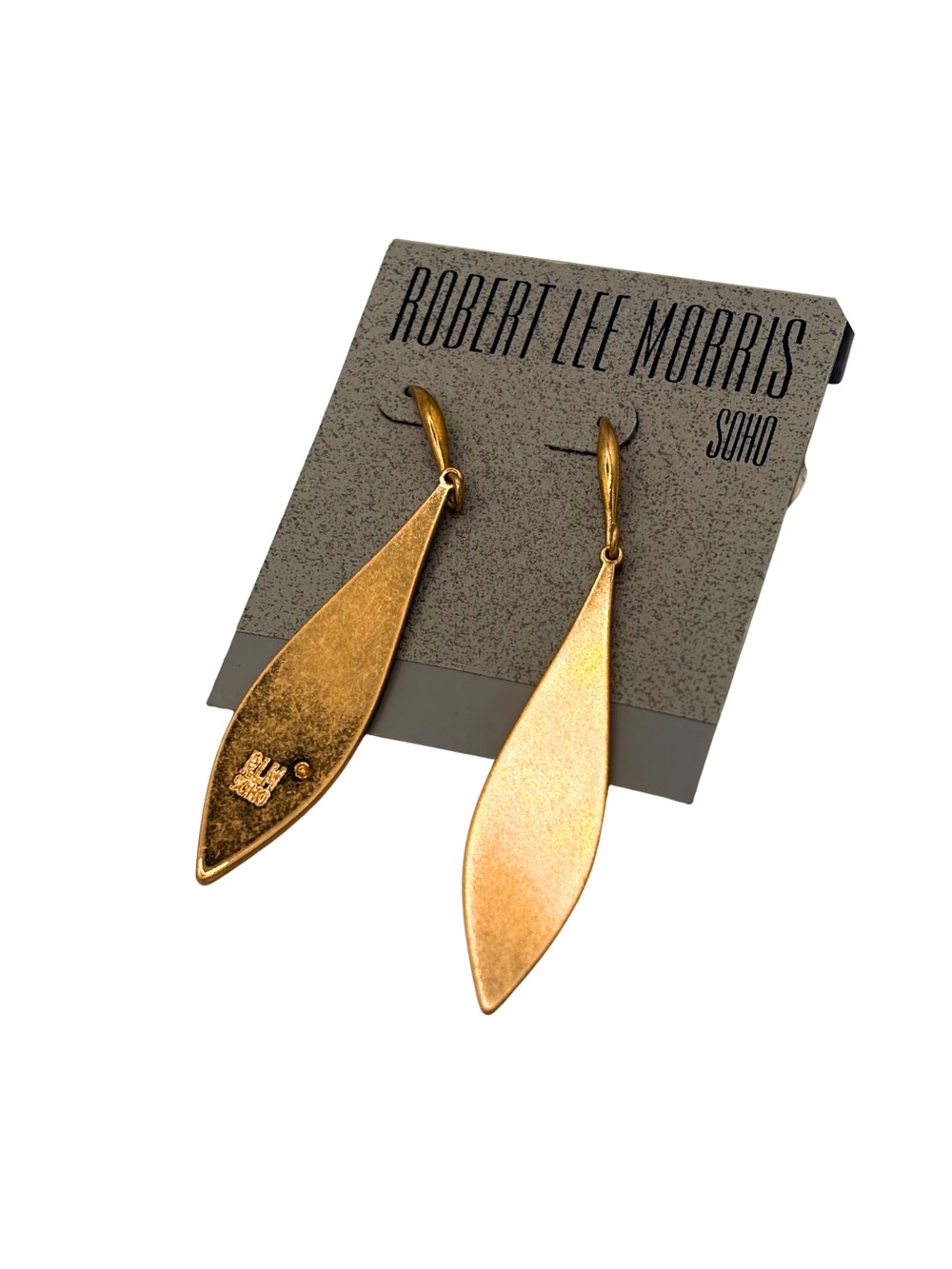 Robert Lee Morris Soho Hammered Gold Leaf Drop Earrings